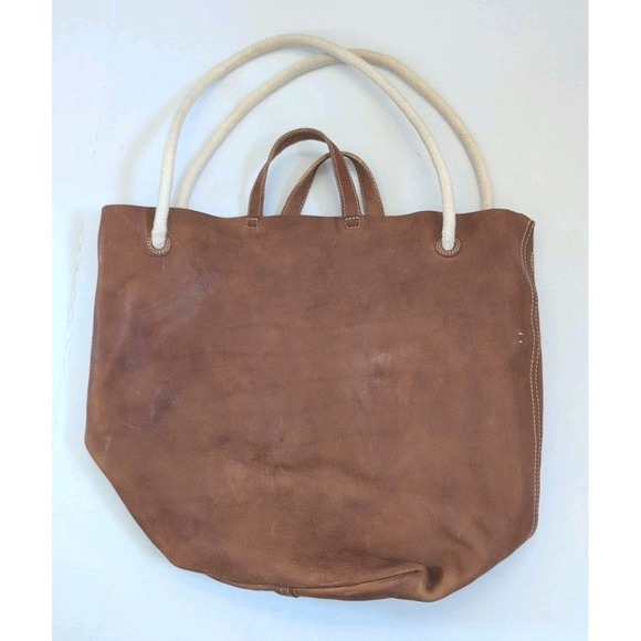 Madewell Handbags - Madewell The Convertible Siena Brown Leather Tote w/ Rope Handles